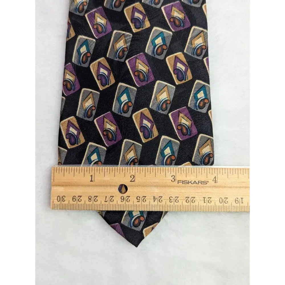 VTG 1980s Christian Dior Monsieur Silk Tie Abstract Geometric Playing Card 4